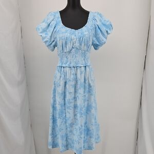 INC International Concepts Elegant Blue Floral Dress Size Large